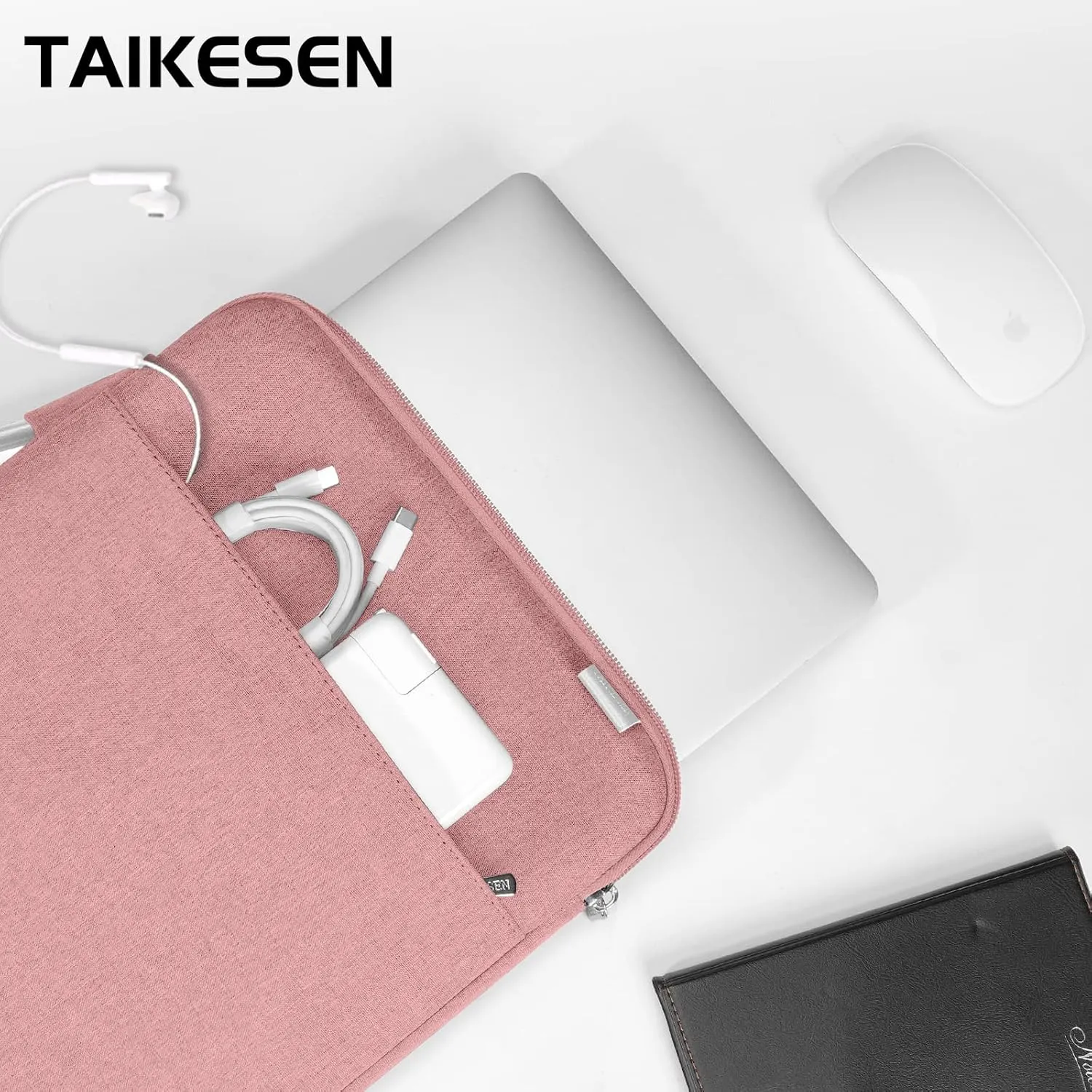 360° Protective Laptop Sleeve Bag 15.6-16.1 inch Splash-Proof Laptop Bag Sleeve Compatible with MacBook/HP/Dell/Lenovo/Asus Notebook, Suit for Travel/Business/College/Men/Women, Pink