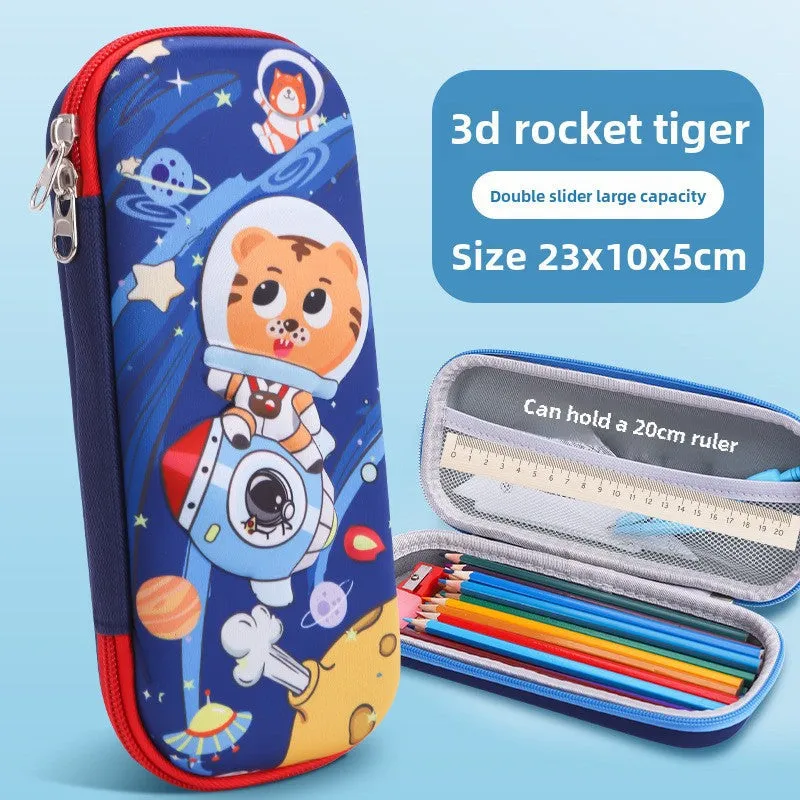 3D Cartoon Pencil Case – Kids' Large Capacity Box
