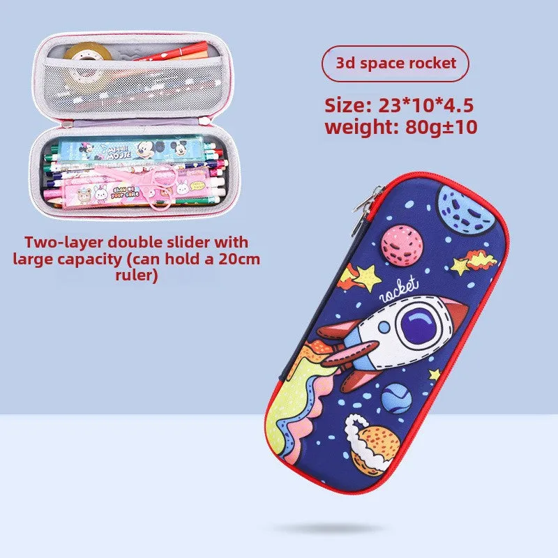 3D Cartoon Pencil Case – Kids' Large Capacity Box
