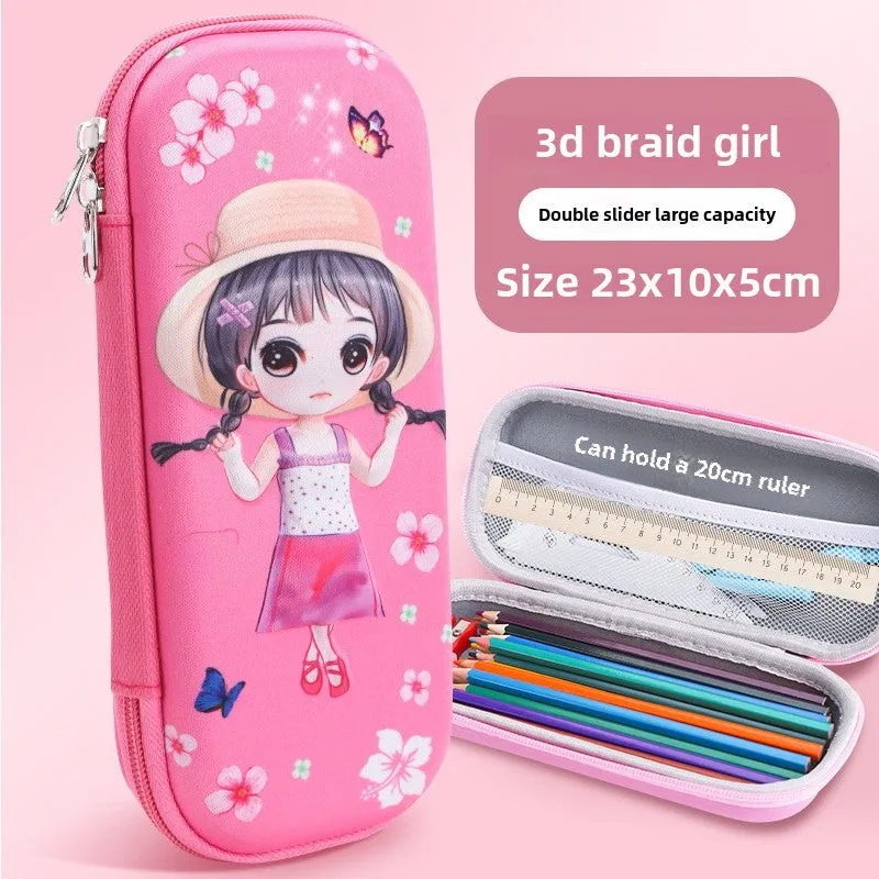 3D Cartoon Pencil Case – Kids' Large Capacity Box