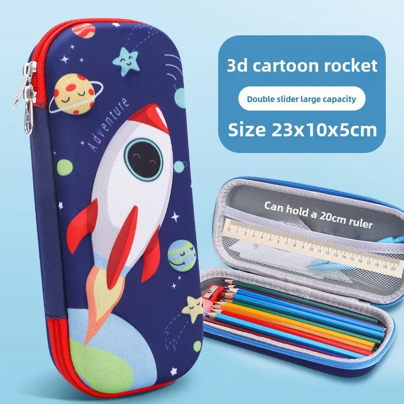 3D Cartoon Pencil Case – Kids' Large Capacity Box