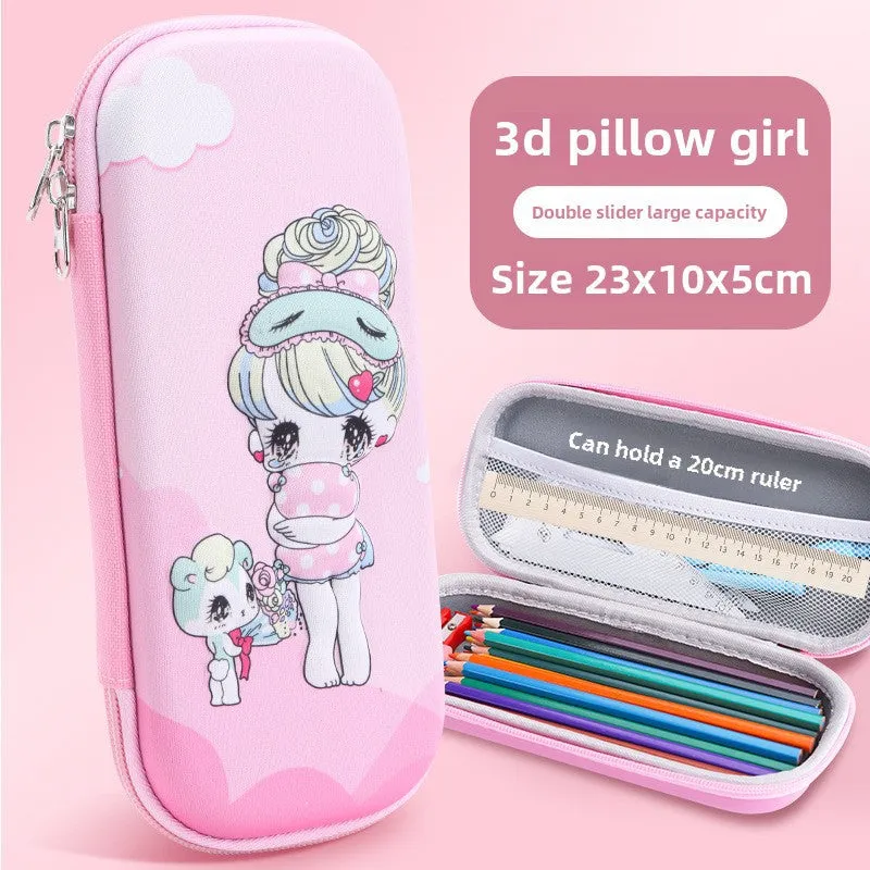 3D Cartoon Pencil Case – Kids' Large Capacity Box