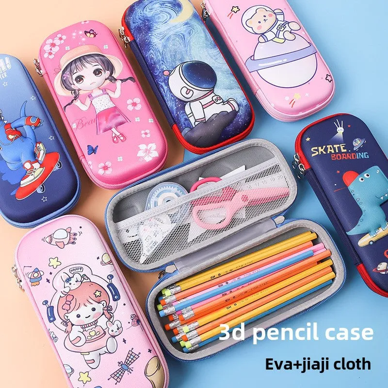 3D Cartoon Pencil Case – Kids' Large Capacity Box