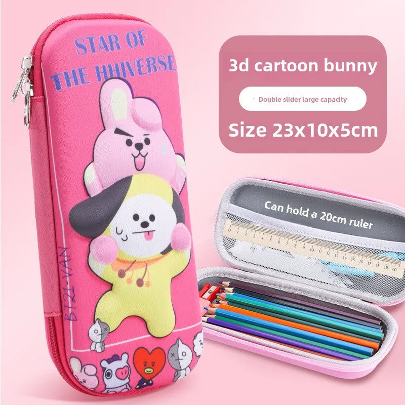 3D Cartoon Pencil Case – Kids' Large Capacity Box
