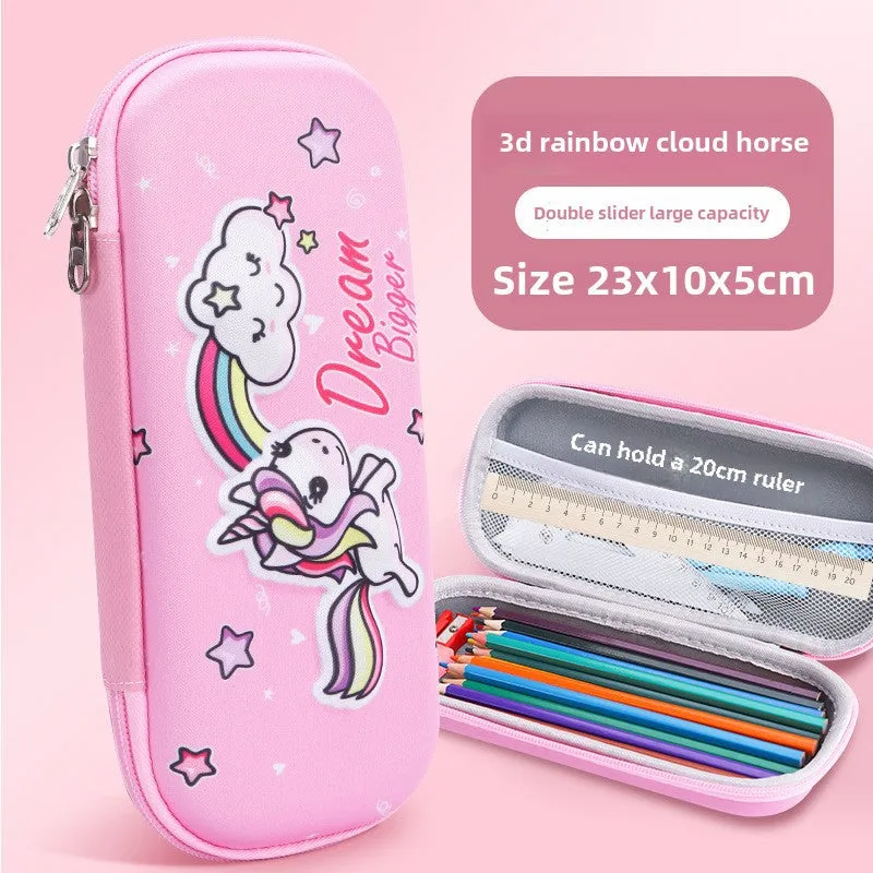 3D Cartoon Pencil Case – Kids' Large Capacity Box