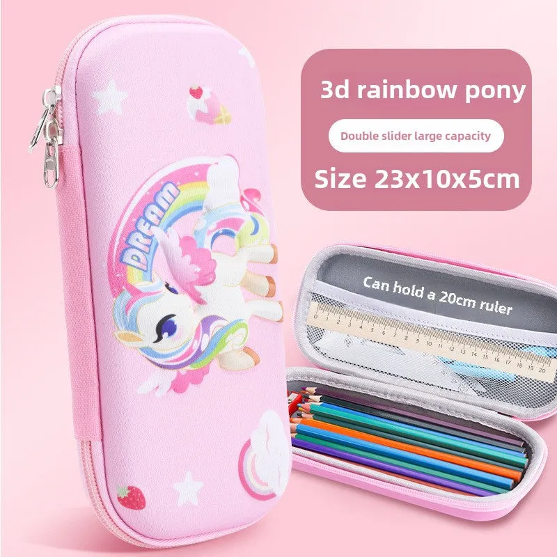 3D Cartoon Pencil Case – Kids' Large Capacity Box