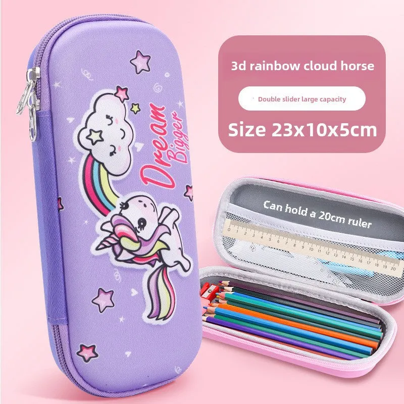3D Cartoon Pencil Case – Kids' Large Capacity Box