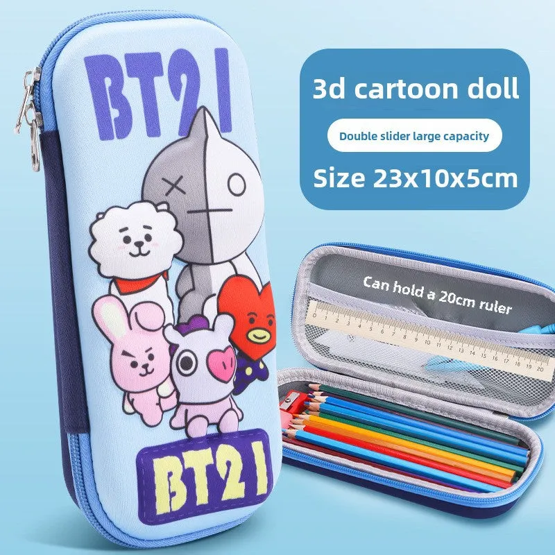 3D Cartoon Pencil Case – Kids' Large Capacity Box
