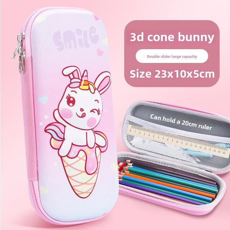 3D Cartoon Pencil Case – Kids' Large Capacity Box