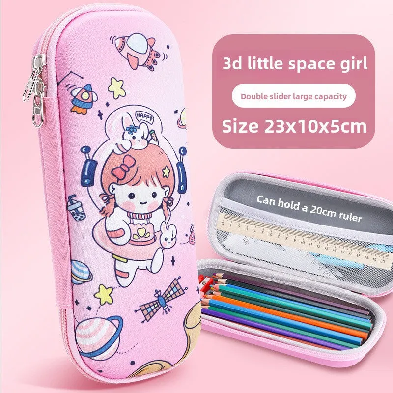 3D Cartoon Pencil Case – Kids' Large Capacity Box