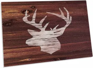 3dRose White Stags Head on Brown Weatherboard- Not Real Wood - Desk Pad Place Mats (dpd-262009-1)