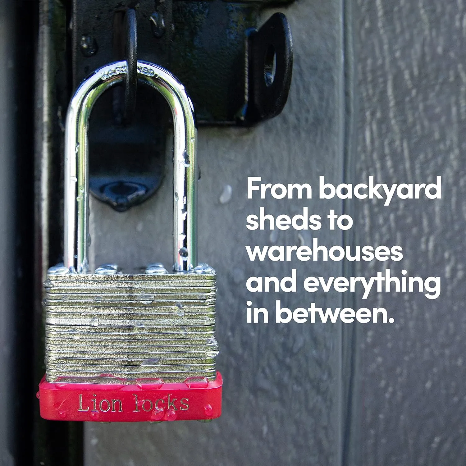 4 Keyed-Alike Padlocks w/ 2” Long Shackle, 8 Keys, Hardened Steel Pad Lock, Pick Resistant Brass Pin Cylinder (Pack of 4)