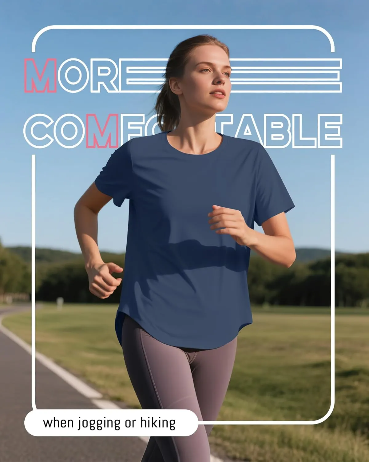 4 Pack Women's Workout T Shirts Short Sleeve Athletic Basic Tee Tops Quick Dry UPF 50  Sun Protection with Split Hem