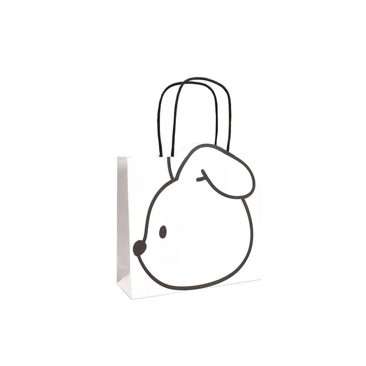 50pcs Black and White Cartoon Rabbit Paper Bags Simple Gift Packaging Set