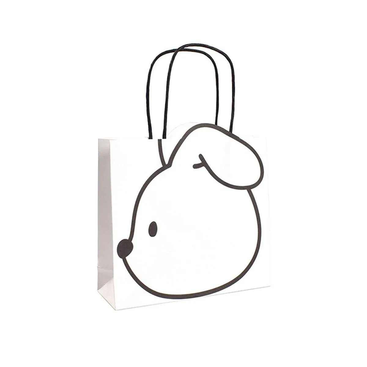 50pcs Black and White Cartoon Rabbit Paper Bags Simple Gift Packaging Set
