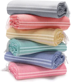 6 Packs Oversized Turkish Beach Towels Set Vacation Essentials Bulk Extra Large Sand Free Quick Dry Clearance Swim Bath Camping Pool Towel Travel Blanket Adult Cruise Accessories Vacation Stuff