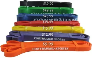 7419 41in Loop Elastic Resistance Bands, Weight Lifting Bands, Powerlifting Bands, Pullup Assistance Bands, and Yoga Stretch Bands - Perfect for Gym, Home, or Travel