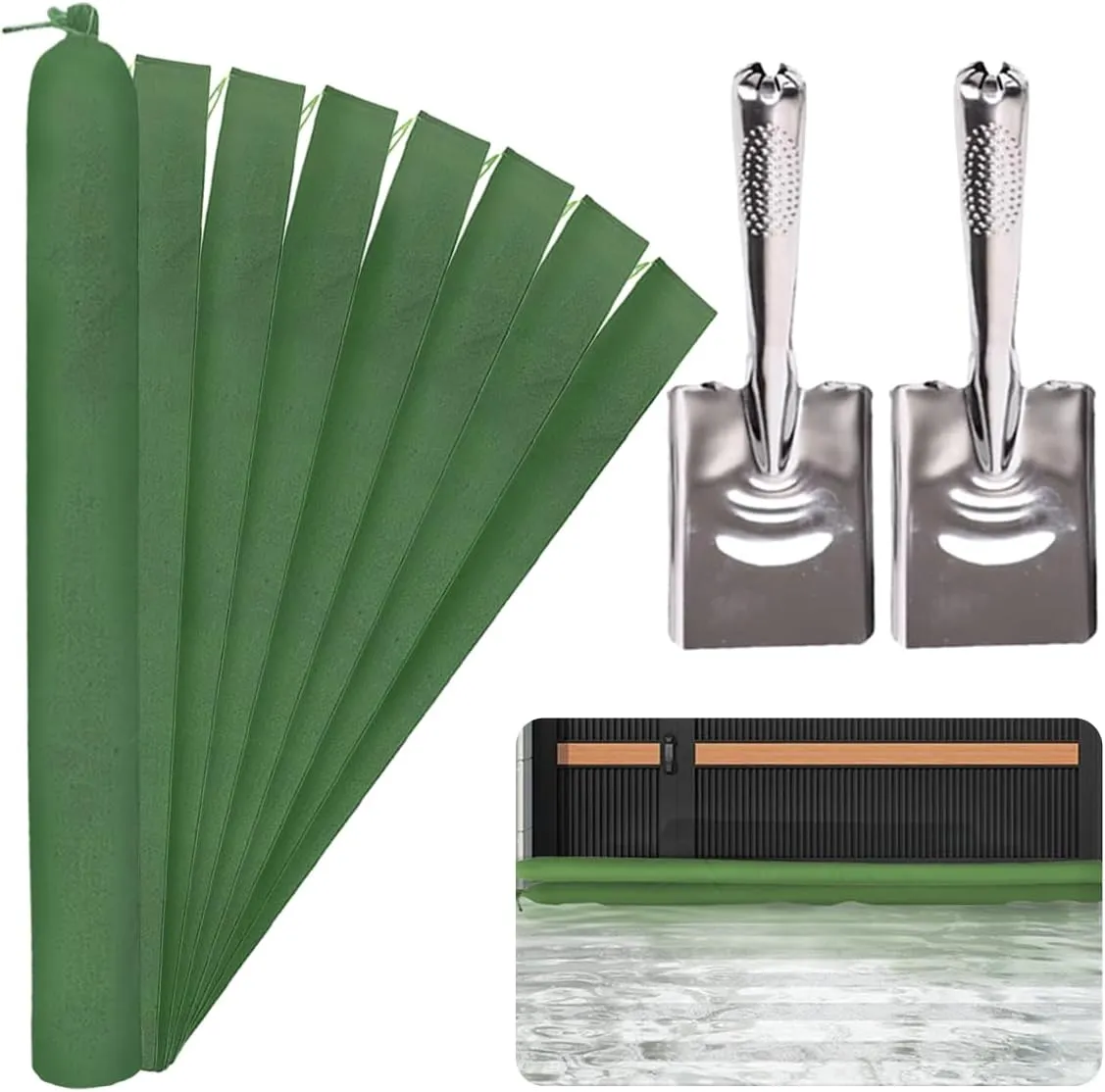 8 Pcs Sand Bags for Flooding with 2 Pcs Shovel, Thickened Canvas Sand Bags 6' x 6'' Water Barrier with Elastic Band, Reusable Sandbags for Flooding Garage Door Flood Control Hurricane in Rainy Season