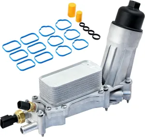 926-959 926-876 Upgraded Aluminum Engine Oil Filter Housing with Oil Cooler For 2011-2016 Chrysler 200 300 Dodge Charger Challenger Journey Caravan Durango Avenger, Wrangler, Ram ProMaster 3.6L