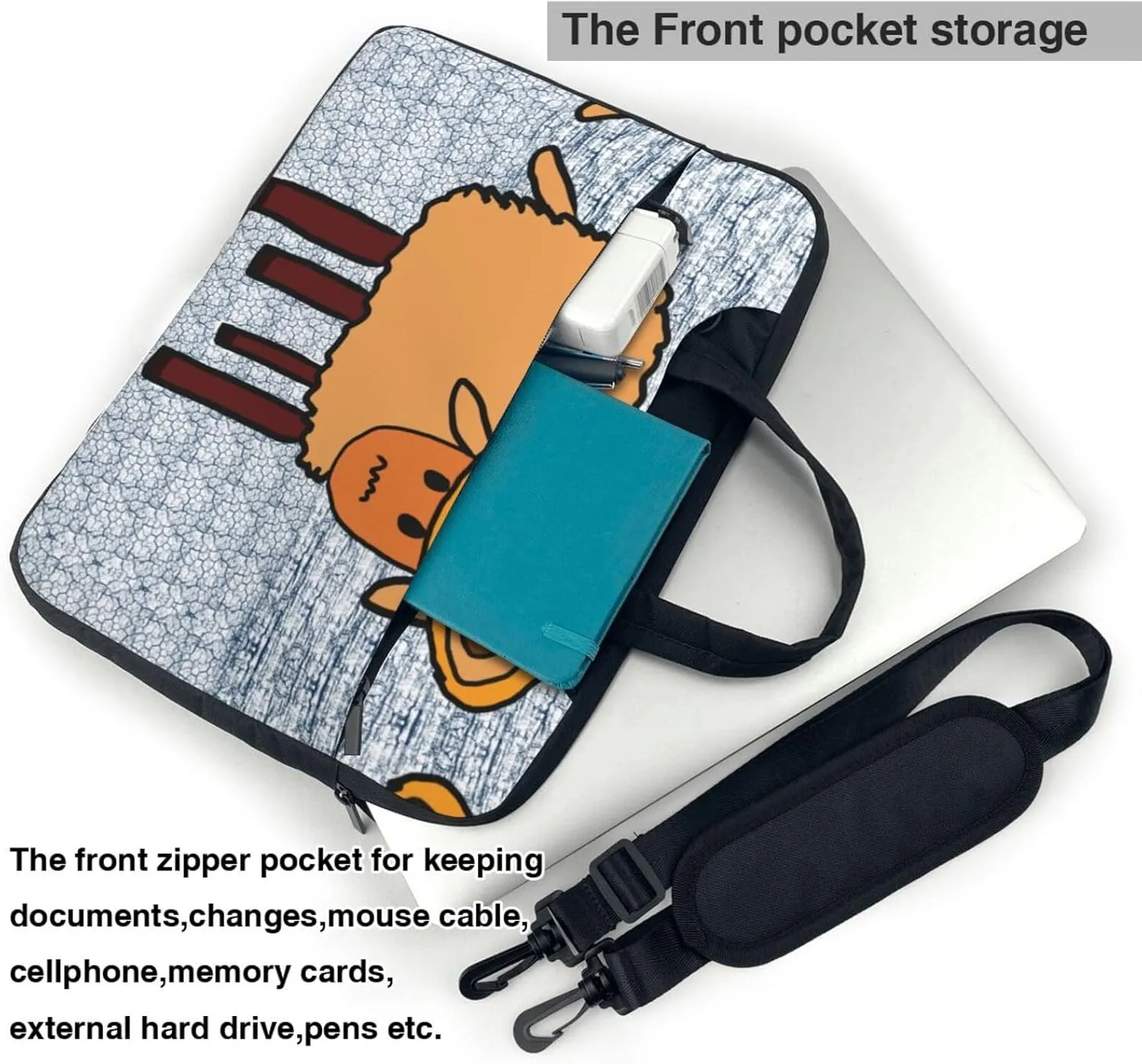 a minority sheep pattern Ultra-thin portable shoulder laptop bag Stylish and Protective Shockproof soft lining
