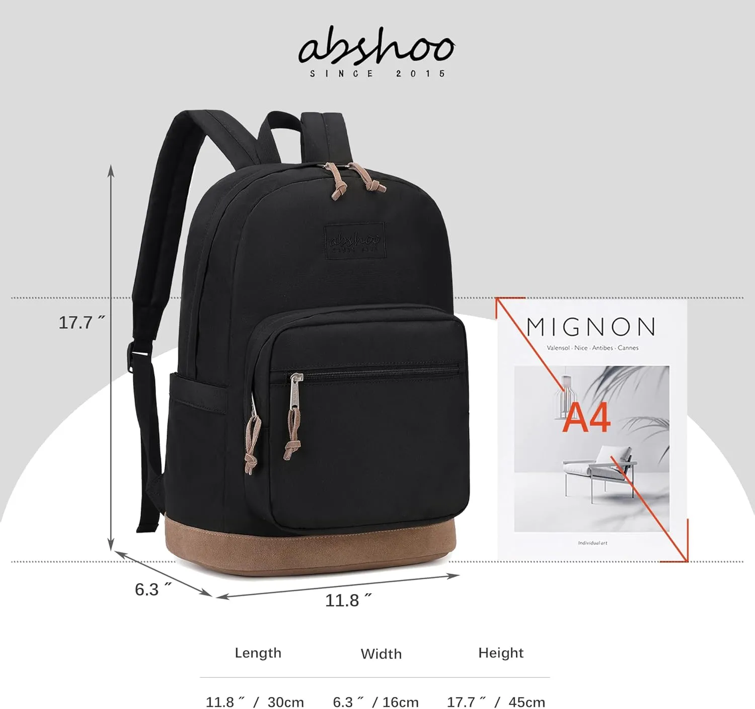 abshoo Classic Teen Boys College Laptop Backpack for School Men Middle High School Backpack For Girls School Bookbag (Black)