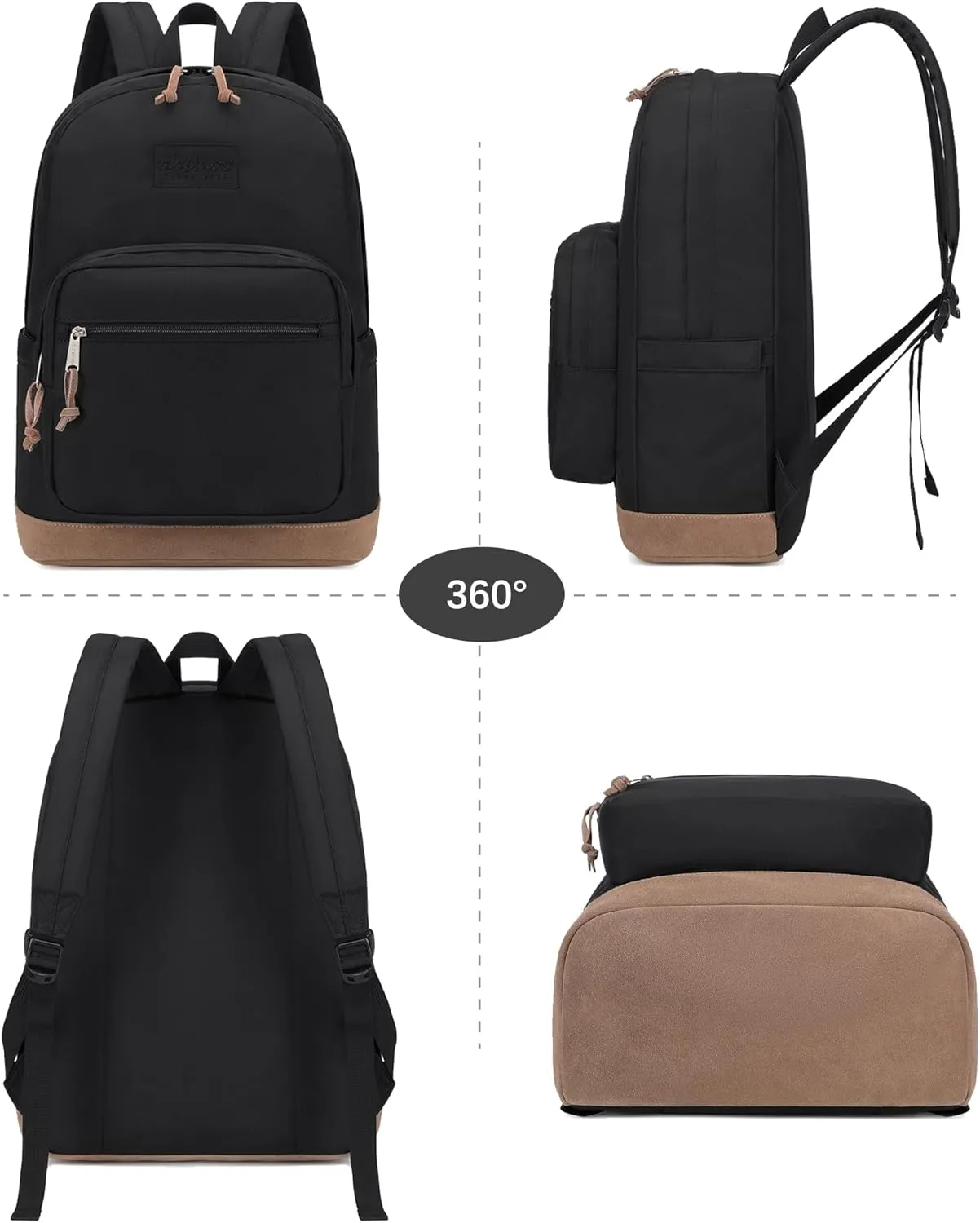 abshoo Classic Teen Boys College Laptop Backpack for School Men Middle High School Backpack For Girls School Bookbag (Black)