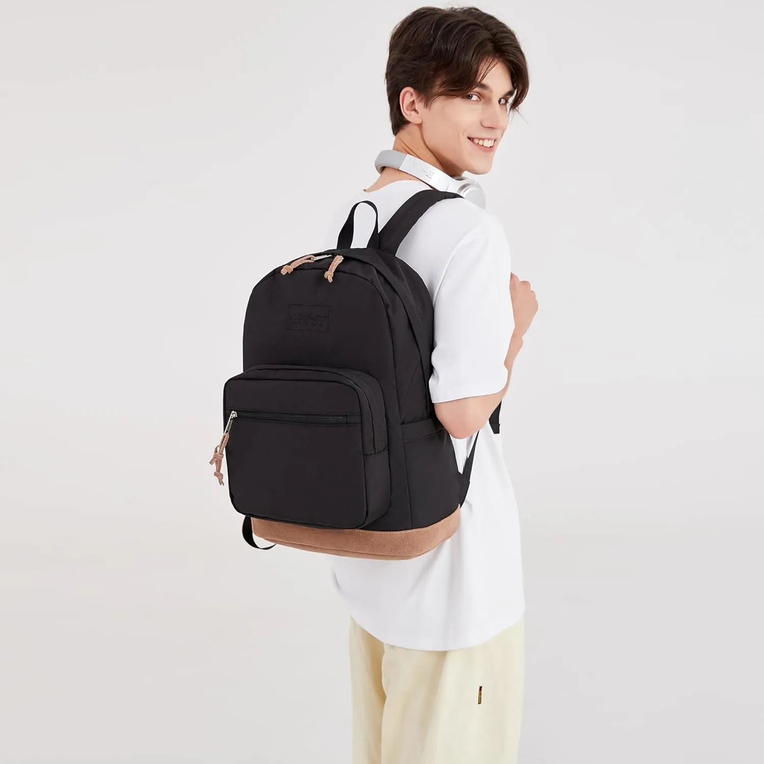 abshoo Classic Teen Boys College Laptop Backpack for School Men Middle High School Backpack For Girls School Bookbag (Black)