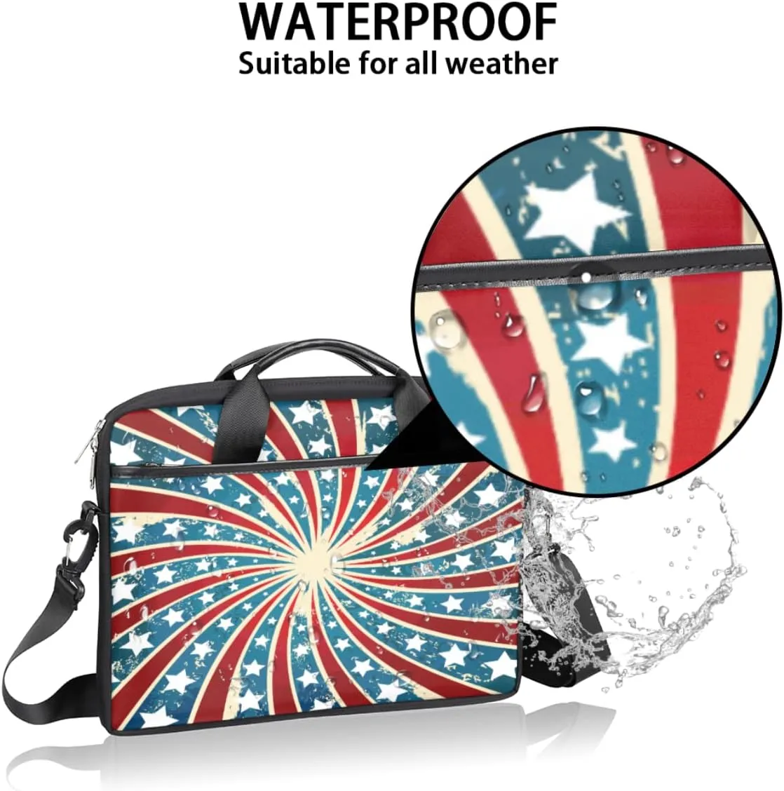 Abstraction Piano Key Laptop Shoulder Messenger Bag Waterproof Laptop Briefcase Handle Padded Strap