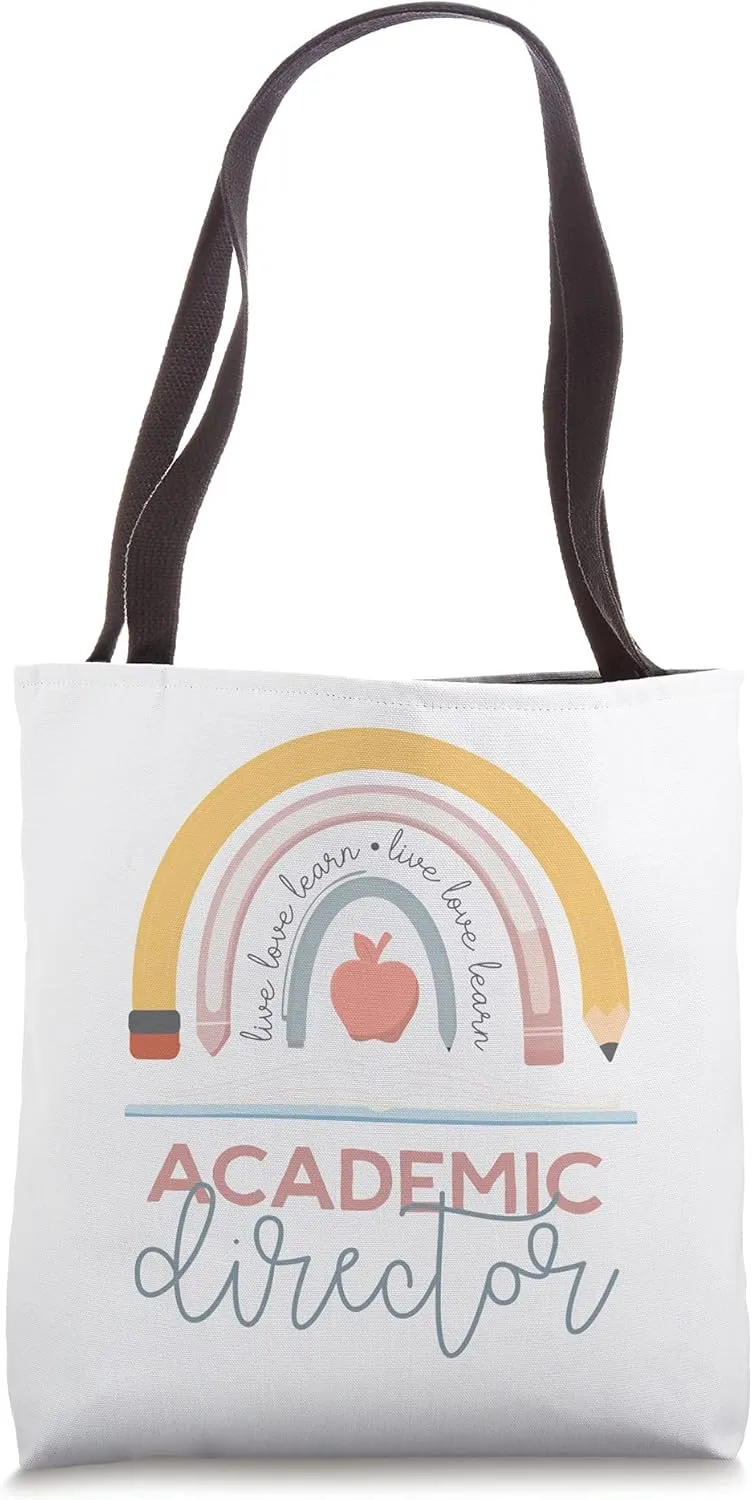 Academic Director Boho Rainbow Day Back 2 School Education Tote Bag