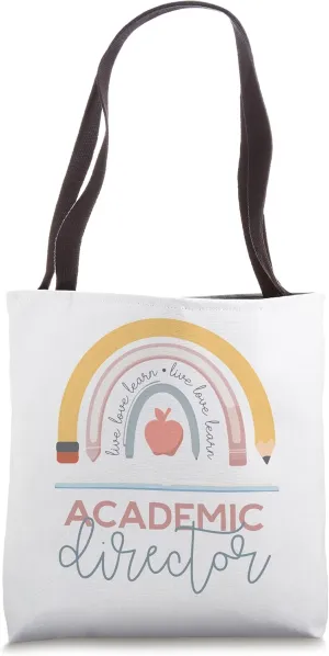 Academic Director Boho Rainbow Day Back 2 School Education Tote Bag