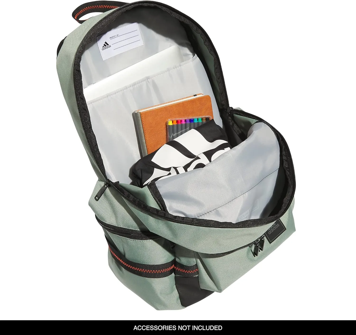 adidas City Icon Backpack, Silver Green/Impact Orange, One Size