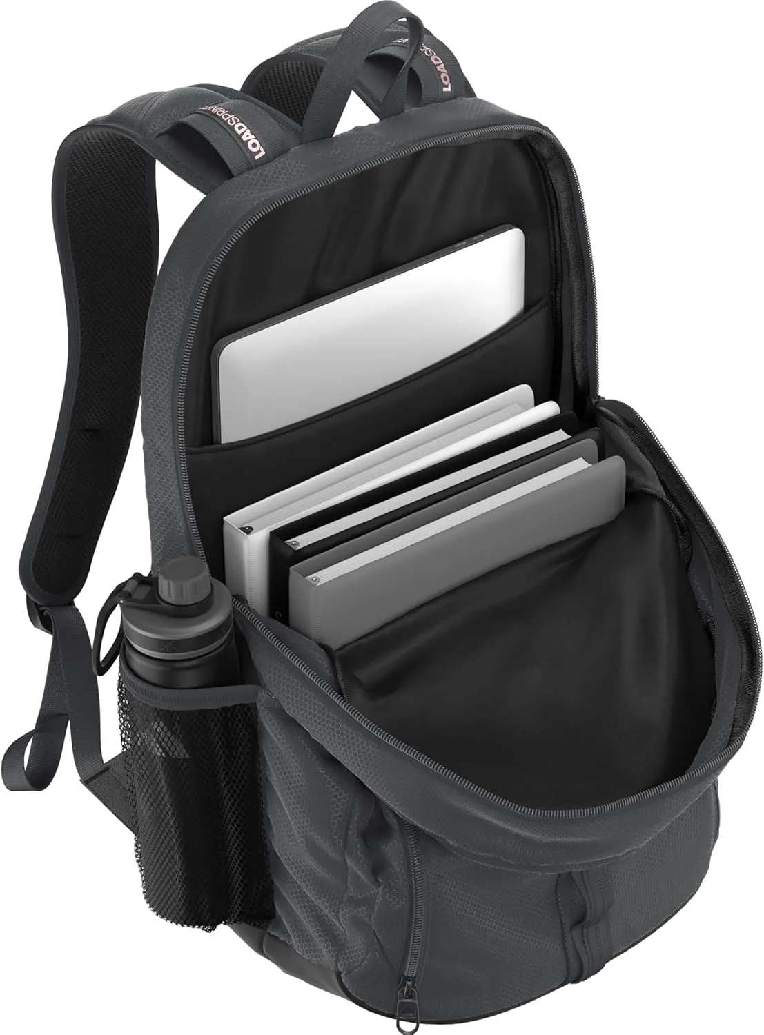 adidas Primetime Large Backpack for Women and Men, Big Bag with Laptop Sleeve, Carbon Grey/Rose Gold, One Size