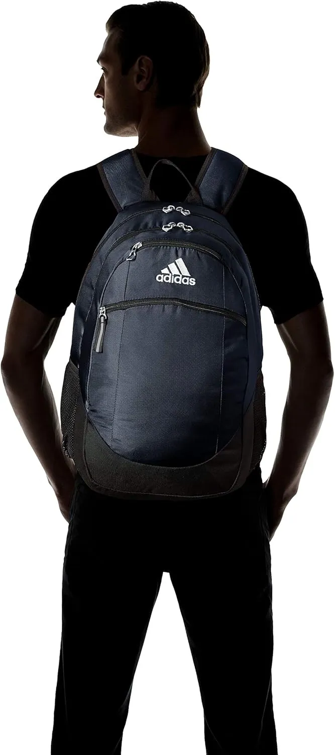 adidas Striker Sports Backpack for Soccer and More, Workout Bag for Men and Women, Team Navy Blue/Black/White, One Size