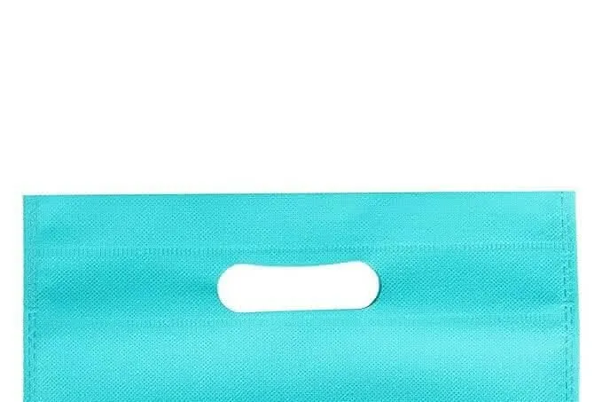 AGRASHRI ENTERPRISES D Cut Teal Cloth Carry Bag (Pack of 50 )