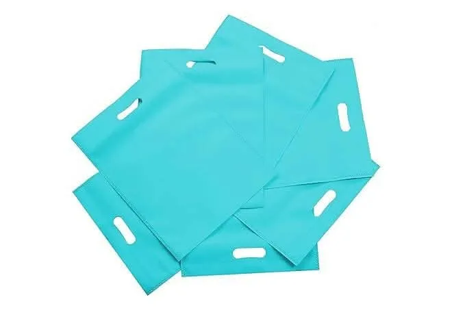 AGRASHRI ENTERPRISES D Cut Teal Cloth Carry Bag (Pack of 50 )