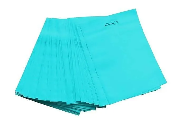 AGRASHRI ENTERPRISES D Cut Teal Cloth Carry Bag (Pack of 50 )