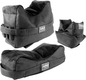 Aim Sports Front and Rear Shooting Bags,3 Bag Set (Black, Small)