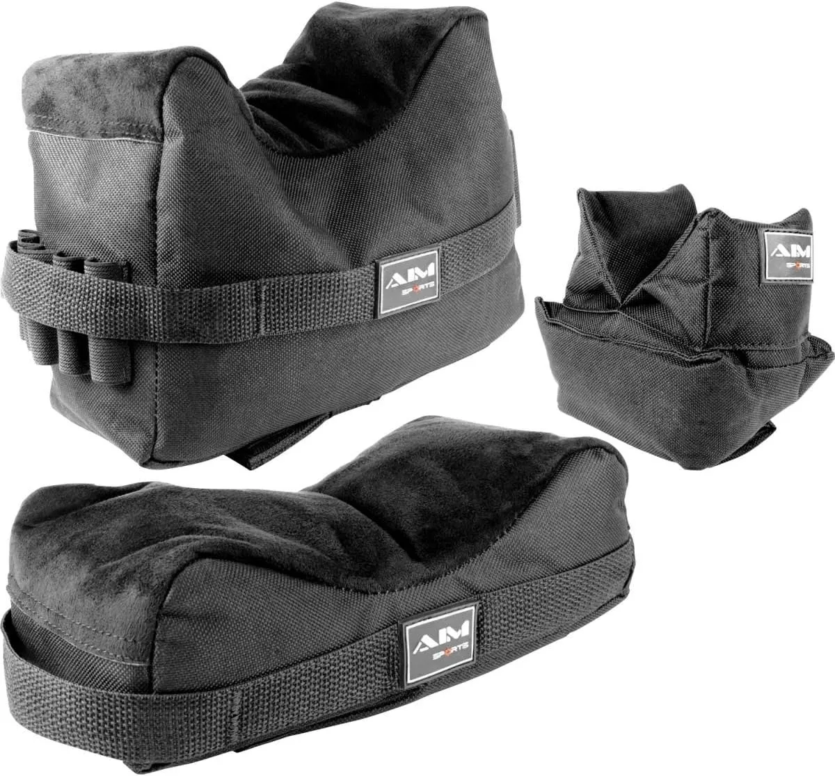 Aim Sports Front and Rear Shooting Bags,3 Bag Set (Black, Small)