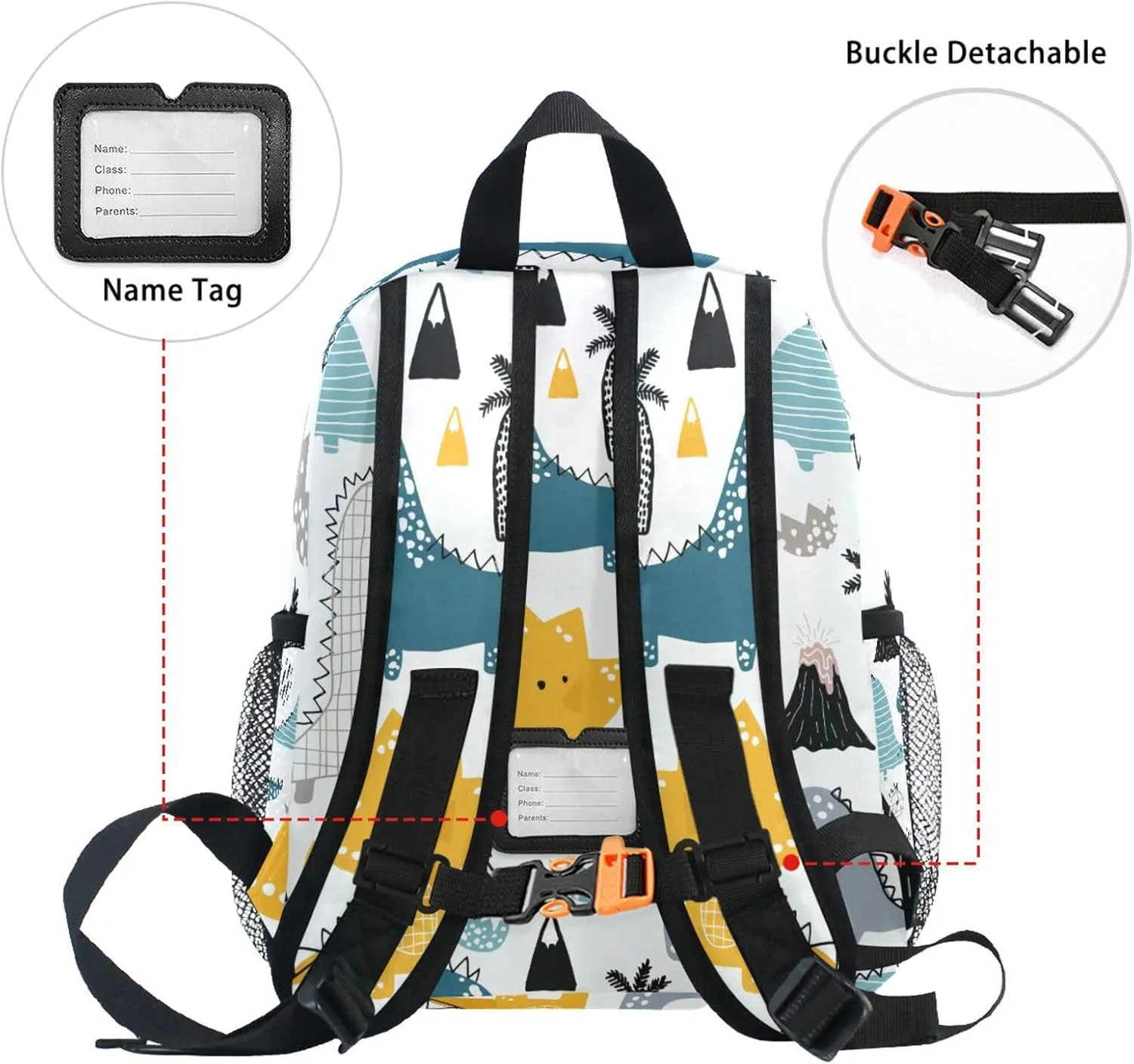 ALAZA Cute Kid's Back Pack Dino Scandinavian Style Todder Backpack lightweight Preschool Kindergarten Book Bag Practical and Durable Daycare Bag for Travel,Toys
