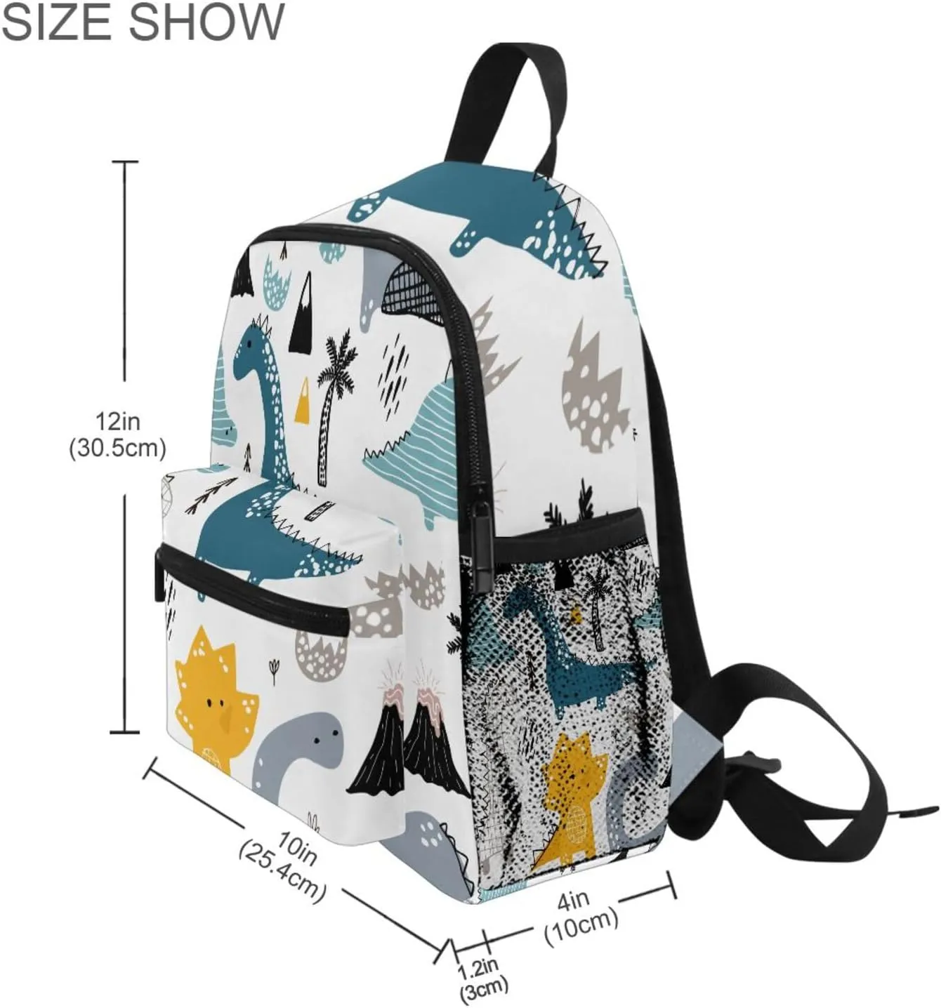 ALAZA Cute Kid's Back Pack Dino Scandinavian Style Todder Backpack lightweight Preschool Kindergarten Book Bag Practical and Durable Daycare Bag for Travel,Toys