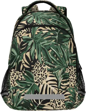 ALAZA Leopard Leaf Pattern Backpacks Travel Laptop Daypack School Book Bag for Men Women Teens Kids