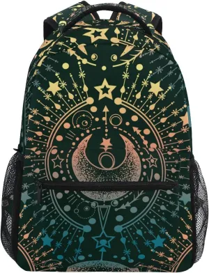 ALAZA Moon & Star Alchemy Magical Large Backpack Personalized Laptop iPad Tablet Travel School Bag with Multiple Pockets