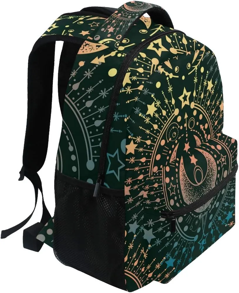 ALAZA Moon & Star Alchemy Magical Large Backpack Personalized Laptop iPad Tablet Travel School Bag with Multiple Pockets