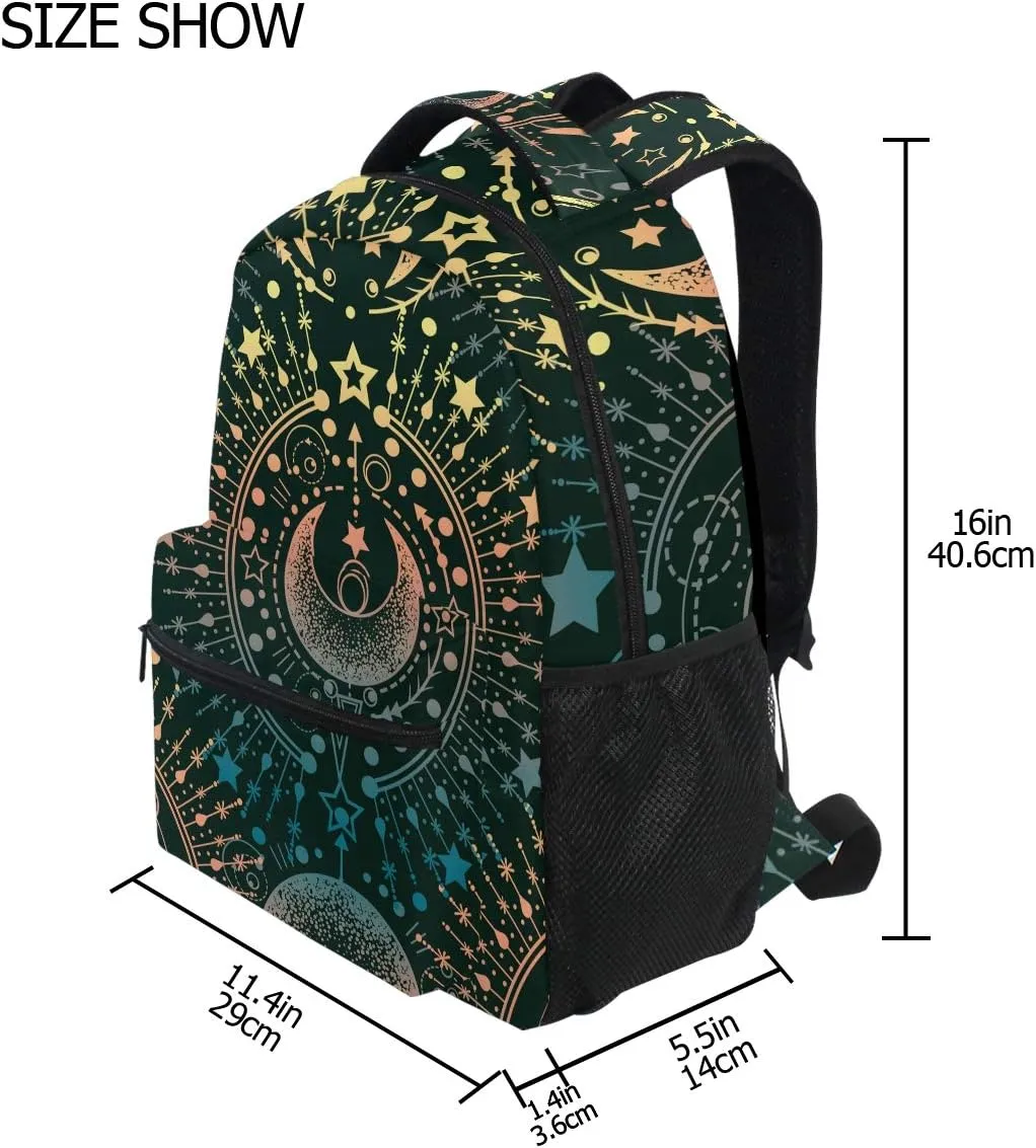 ALAZA Moon & Star Alchemy Magical Large Backpack Personalized Laptop iPad Tablet Travel School Bag with Multiple Pockets