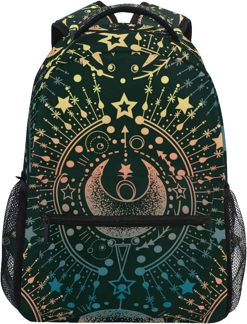 ALAZA Moon & Star Alchemy Magical Large Backpack Personalized Laptop iPad Tablet Travel School Bag with Multiple Pockets