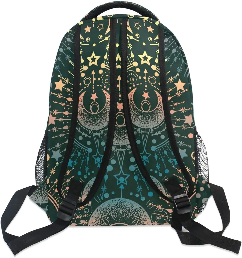 ALAZA Moon & Star Alchemy Magical Large Backpack Personalized Laptop iPad Tablet Travel School Bag with Multiple Pockets