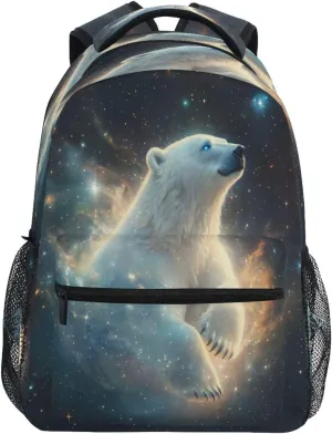 ALAZA Polar Bear Starry Sky Kids School Backpack for Boys Girls Teens Bookbag Travel Daypack Bag 16 inch