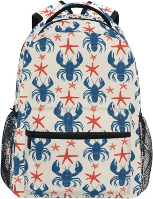 ALAZA Retro Lobster Starfish Kids School Backpack for Boys Girls Teens Bookbag Travel Daypack Bag 16 inch