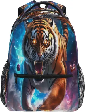 ALAZA Tiger in Space Nebula Kids School Backpack for Boys Girls Teens Bookbag Travel Daypack Bag 16 inch