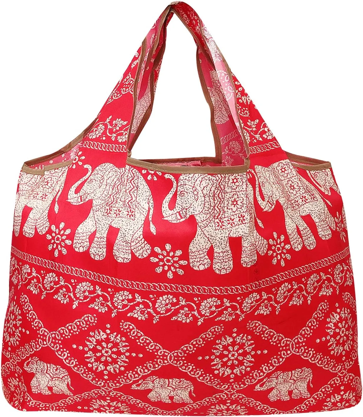 alldyrew Large Foldable Tote Nylon Reusable Grocery Bag, 3 Pack
